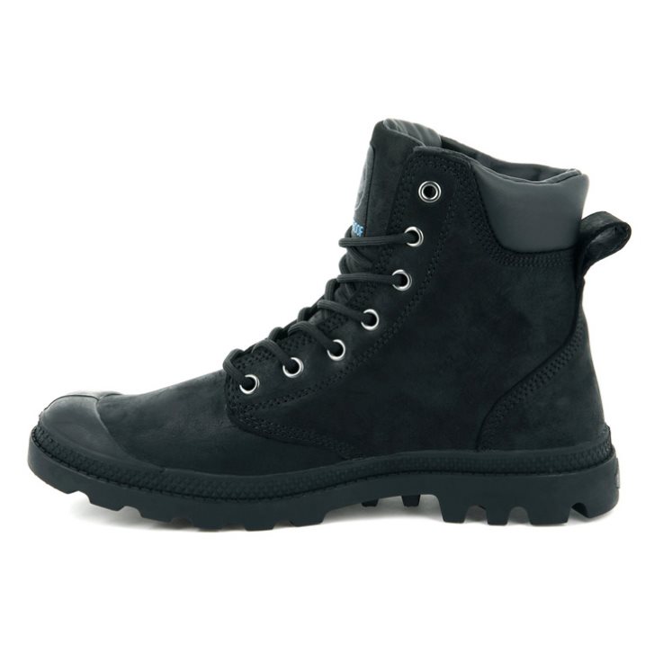 Palladium Pampa Cuff WP LUX Women's Boots Black | UK O738-HXO